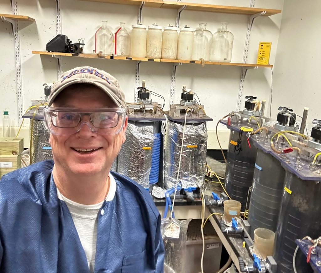 Prof. Matt Higgins in Digester Lab